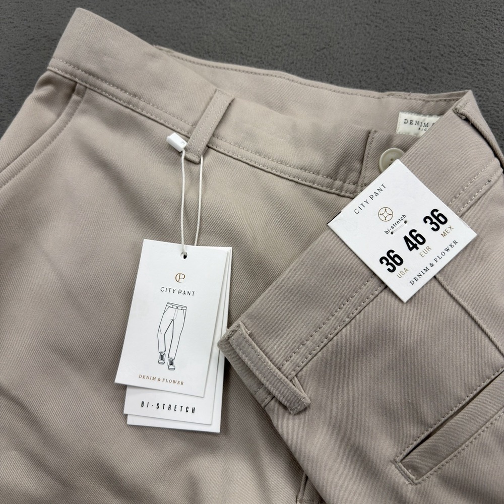 Denim & Flower Ricky Singh City Pant Mens 36 Sand Bi-Stretch Chino Dress NWT